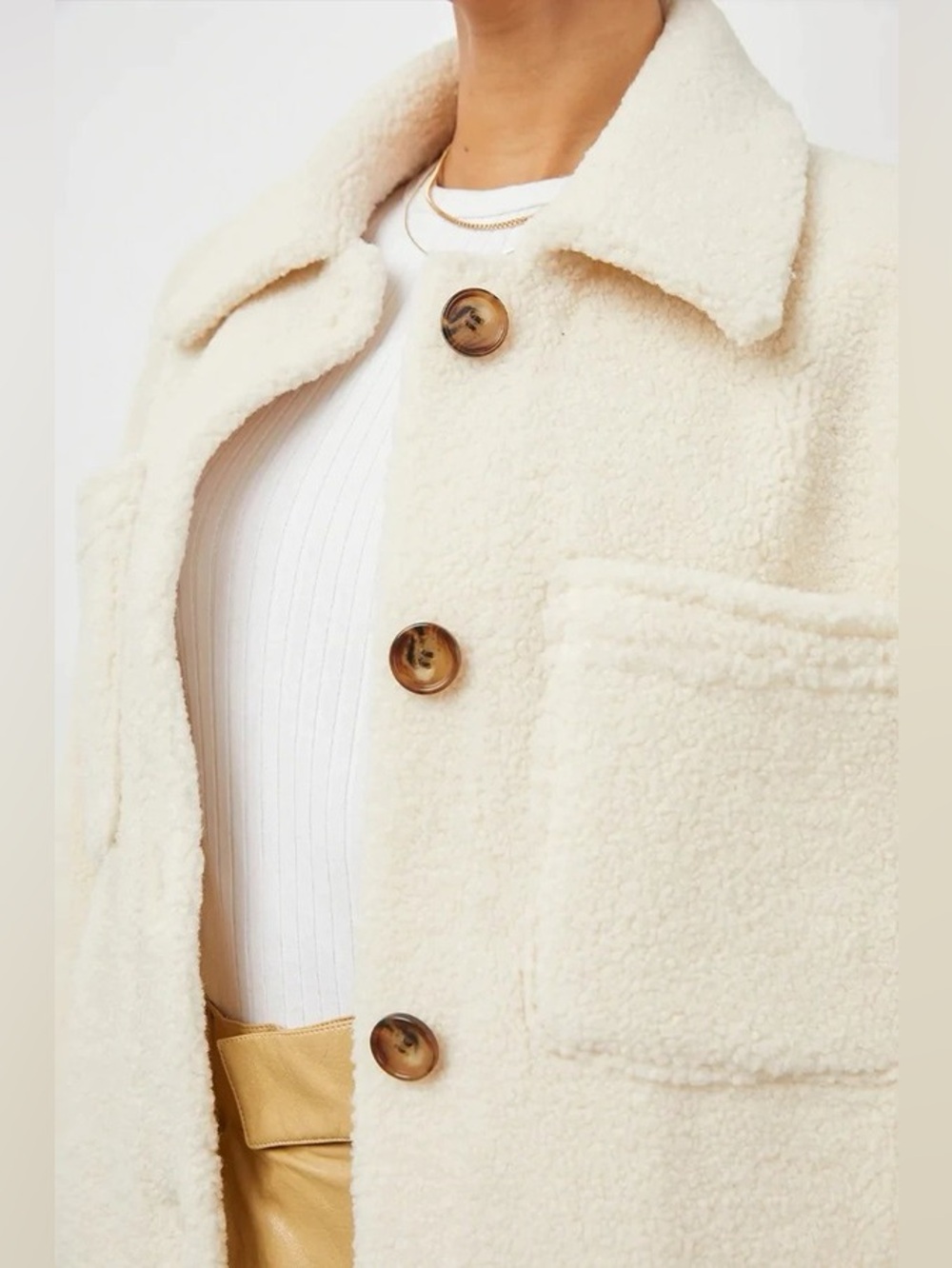 Rails Connie Shirt Jacket Ivory Teddy XS - Picture 3 of 4